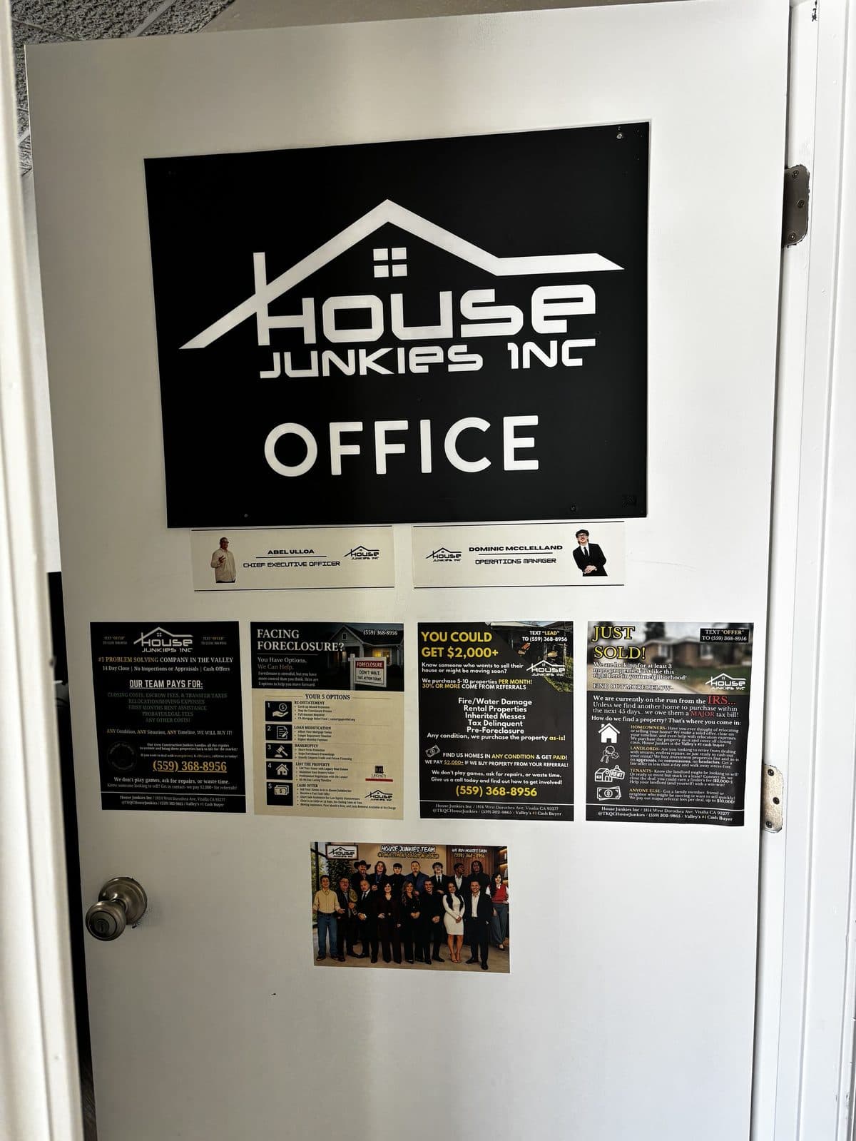 House Junkies office door